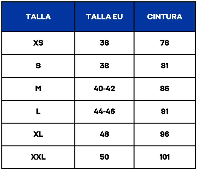 Tabla tallas pantalones sale